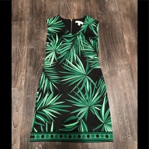 MICHAEL KORS SLEEVELESS BLACK AND GREEN DRESS
